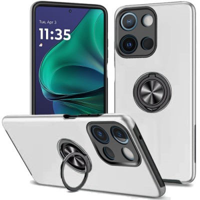 For Moto G Stylus 5G 2025 Diamond [Magnetic Circle] with CD Pattern Hybrid - White